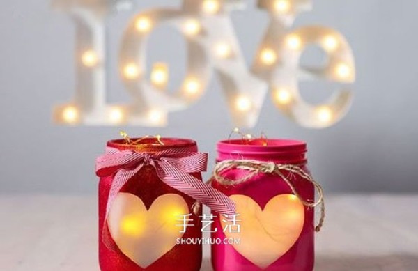 Valentines Day love lighting DIY glass bottles to make romantic love lanterns