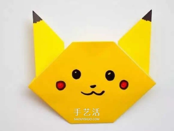 Simple Pikachu origami tutorial, how to fold Pikachu with illustrations