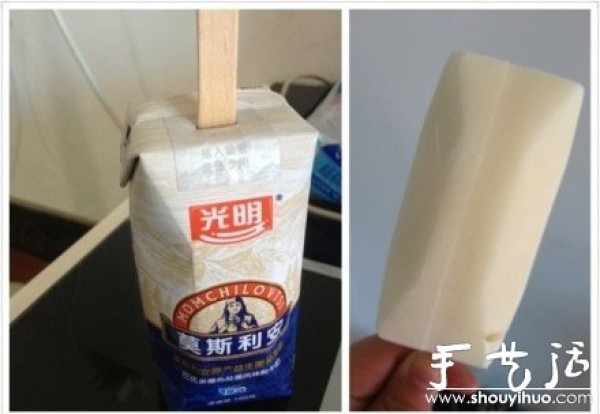 Super simple method to make homemade milk popsicles