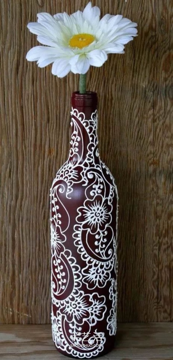 Creative handmade pictures of painted wine bottles, acrylic hand-painted glass bottles DIY