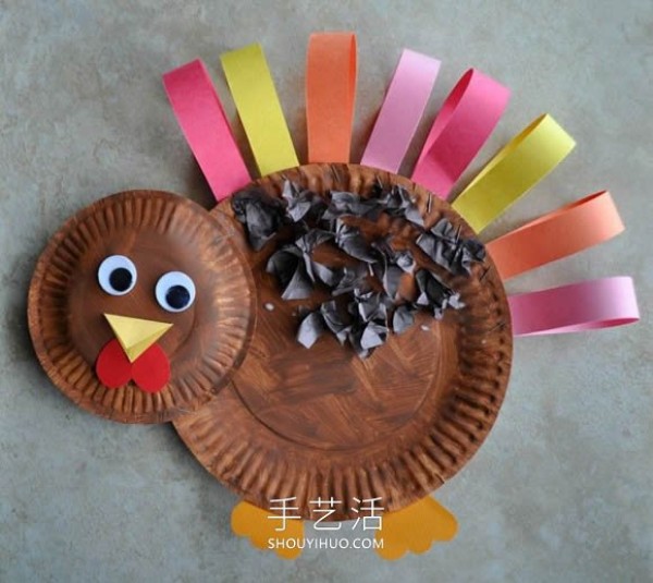 Super simple handmade paper plate turkey picture tutorial