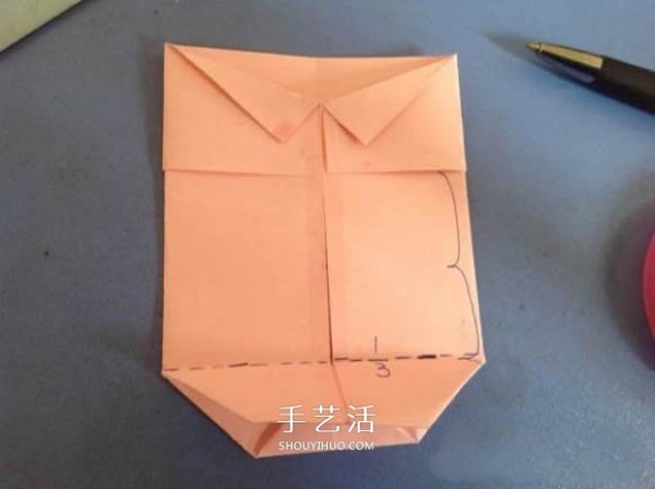 Creative paper box/paper basket origami illustration, shirt and tie is cute! 