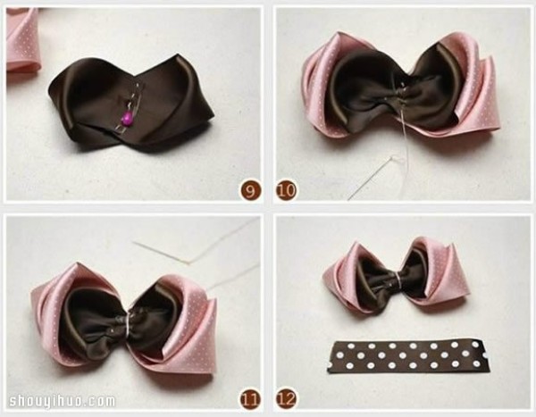 Bow knot hair rope DIY handmade fabric bow hair accessories with ribbons