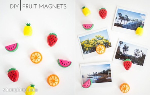 Cement DIY handmade fruit-shaped refrigerator magnet tutorial