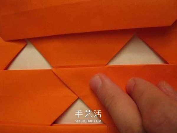 Origami illustration of three-dimensional jack-o