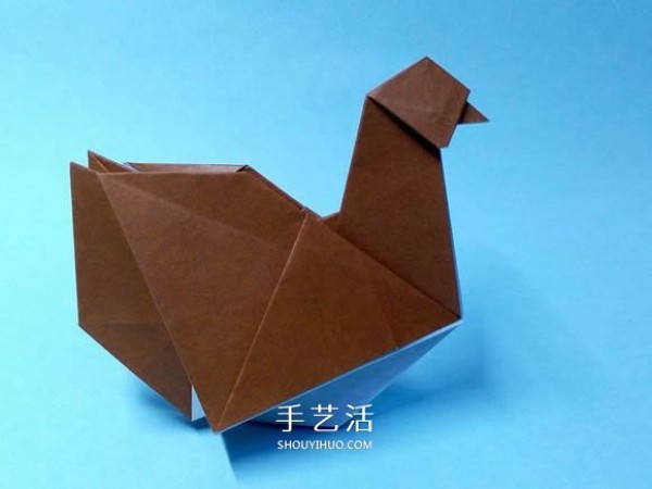 How to fold an origami hen with illustrations and steps of folding a hen