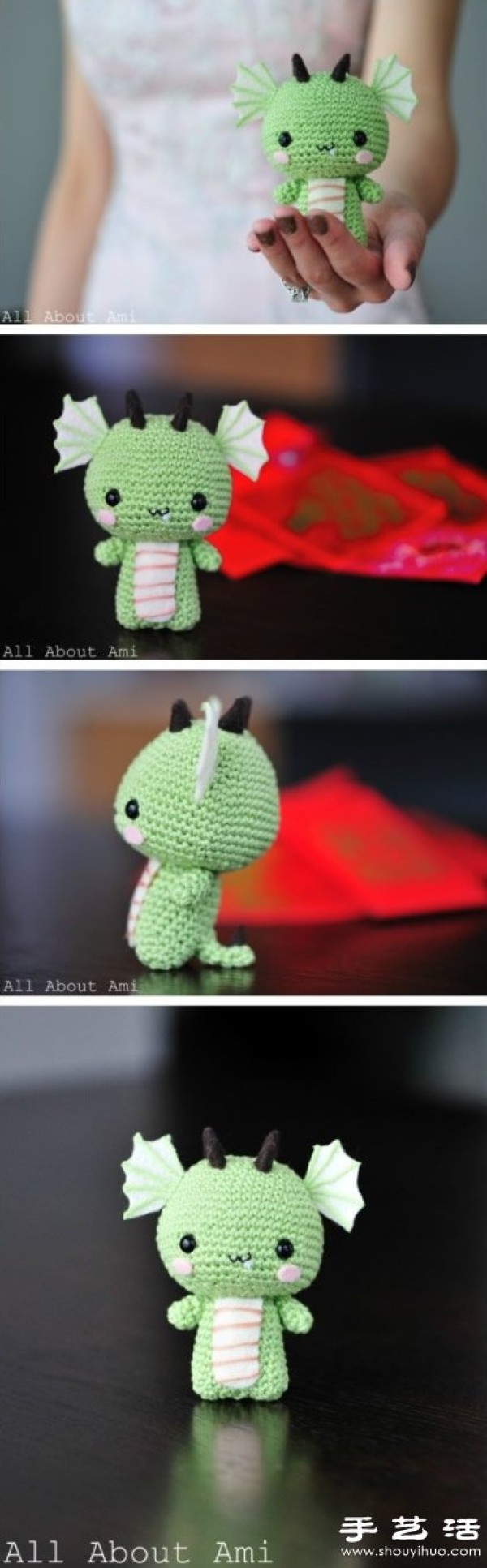 Handmade crochet baby dragon doll super cute