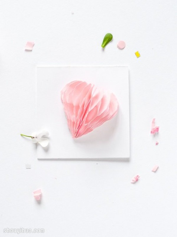 Valentines Day Handmade: Three Peach Heart-shaped Greeting Cards DIY Handmade