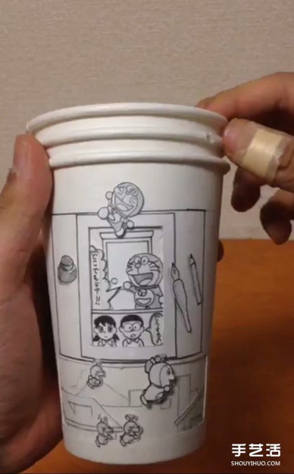 Paper cup DIY super awesome animation, lets take a time machine with Nobita