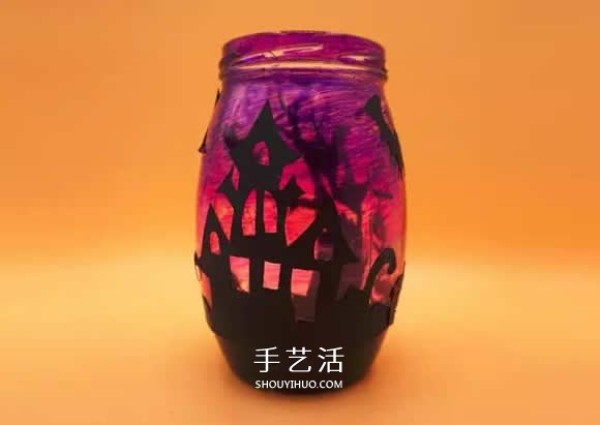 Halloween glass lantern DIY tutorial scary castle lighting handmade