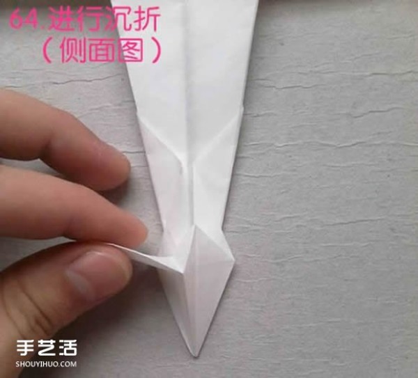 How to fold paper egrets with detailed illustrations of steps for folding three-dimensional egrets