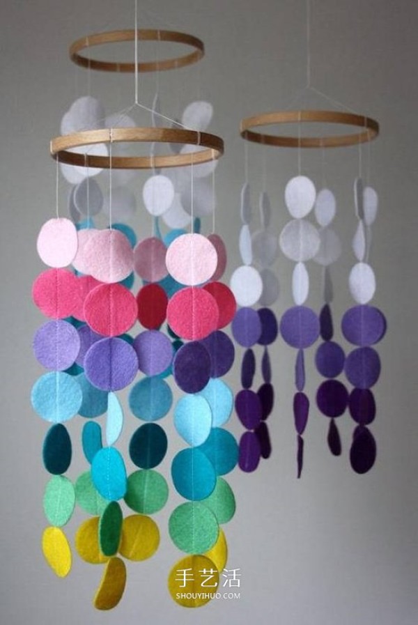 How to make non-woven fabric hanging ornaments, DIY handmade fabric wind chime illustration