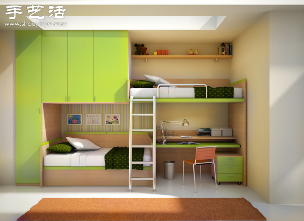 Large space childrens room decoration design renderings