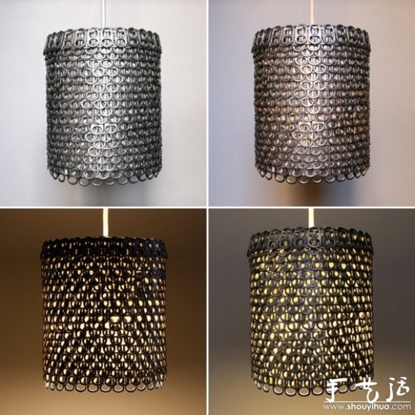 Environmentally friendly chandelier made of can pull tabs