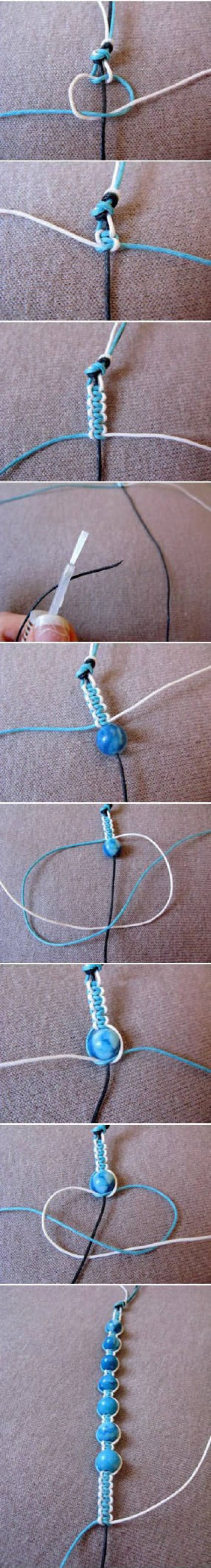 Tutorial on how to weave beautiful beaded bracelets with Chinese knots