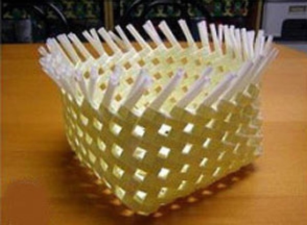 Tutorial on using waste beverage straws to make storage baskets