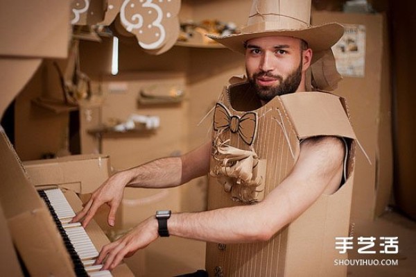 A town made of corrugated paper promotes the concept of environmental protection recycling and reuse