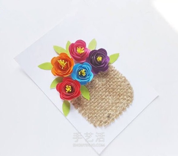 Illustrated tutorial on how to make homemade Mothers Day three-dimensional paper flower cards