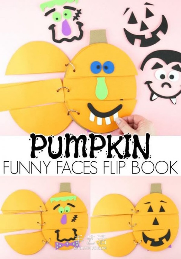 Illustration of how to make your own Halloween pumpkin lantern bookSolution tutorial