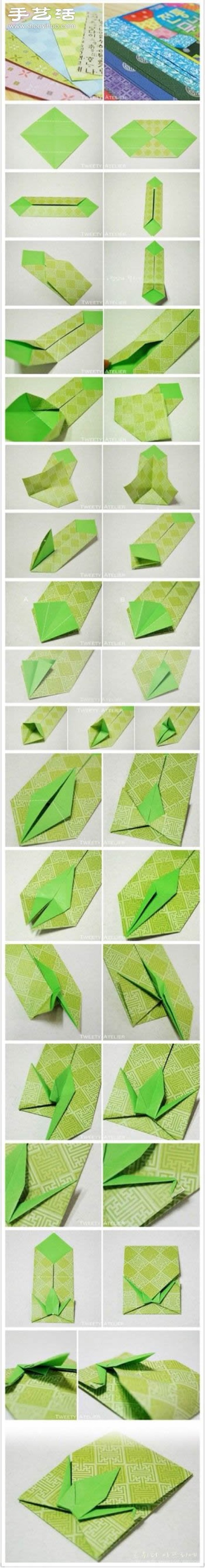 How to Origami a Thousand Paper Crane Envelope and Origami a Thousand Paper Crane Envelope Illustration