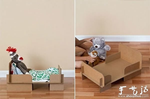 Funny childrens toys made of cardboard