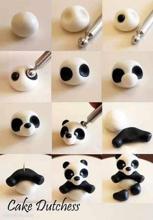 Cute Panda Baby Clay Doll DIY Handmade Illustrated Tutorial