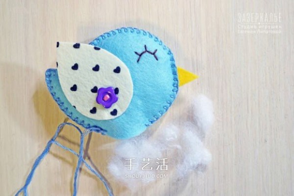 Non-woven bird bird refrigerator magnet DIY handmade fabric bird refrigerator magnet production