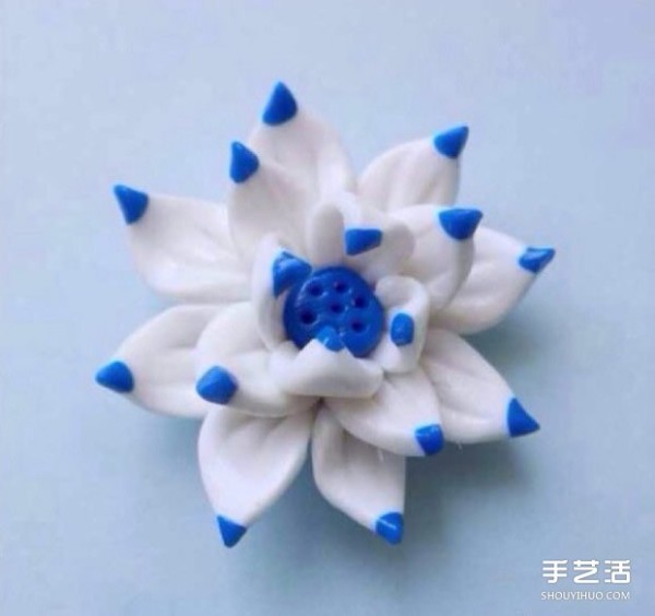 Ultra-light clay lotus DIY tutorial, the process of making a lotus with clay