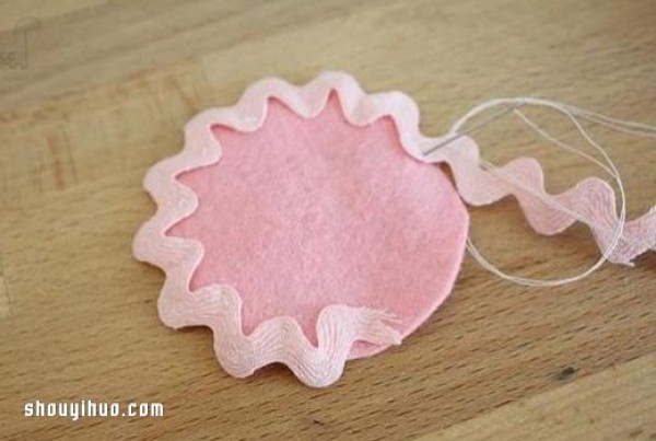 How to make peony head flower by hand with non-woven fabric and lace