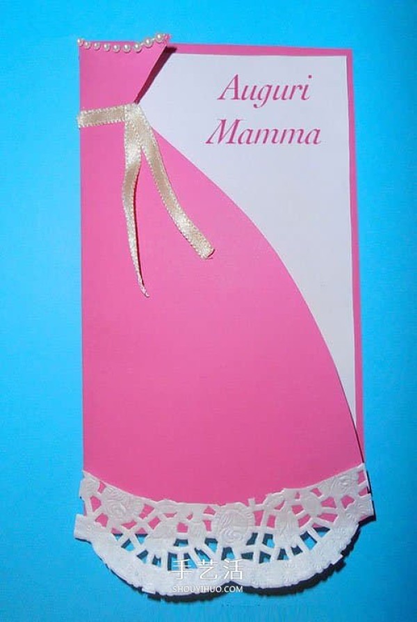 How to make a homemade elegant and beautiful Mothers Day dress greeting card