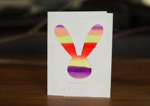 How to make a homemade Easter card and make a rabbit greeting card for the Mid-Autumn Festival