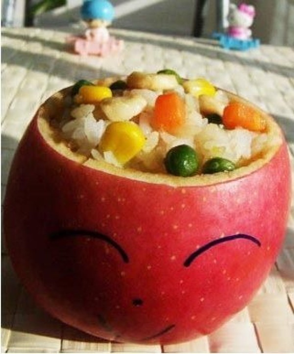 DIY cute and interesting apple rice