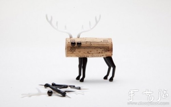 Red wine bottle stopper DIY animal doll