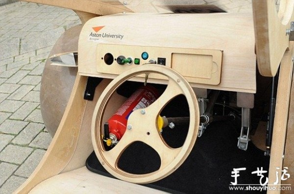 DIY racing car made of cardboard and plywood