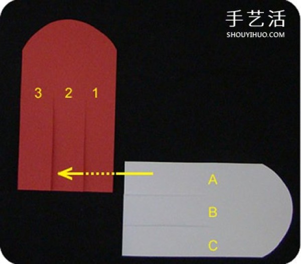 Illustrated tutorial on how to fold a basket of love made of paper