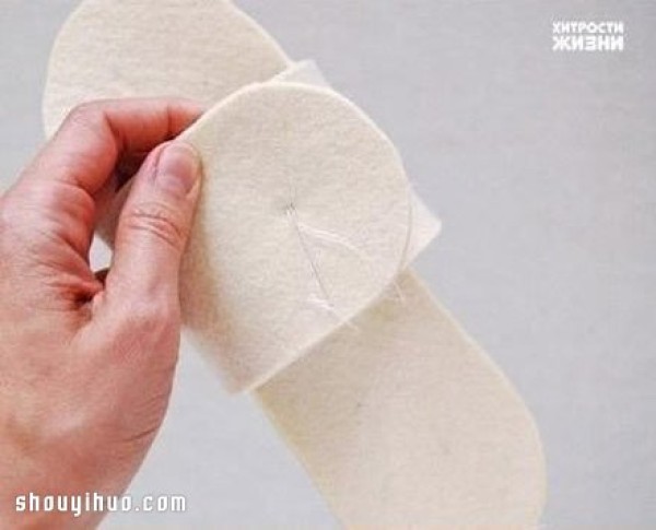 Illustrated tutorial on simple handmade non-woven fabrics for home slippers