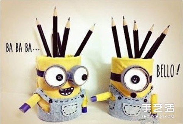 Minions Pen Holder Making Steps Tutorial on How to Make a Pen Holder from an Iron Can