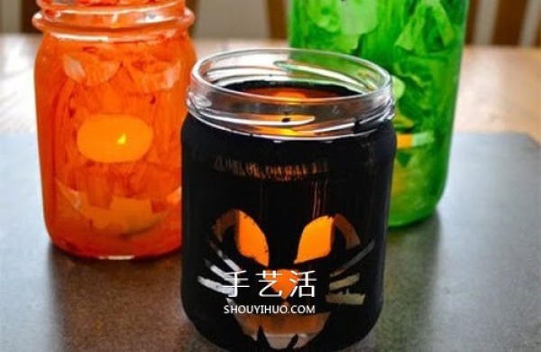 How to make Halloween glass lanterns using waste glass bottles to make lanterns