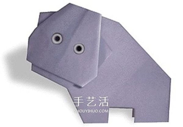 Childrens Origami Hippo Illustration and the Simplest Tutorial on How to Fold a Hippo