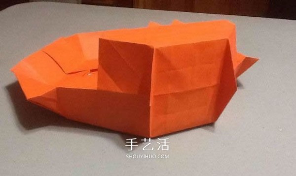 Origami illustration of three-dimensional jack-o