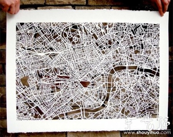 Map paper-cut art