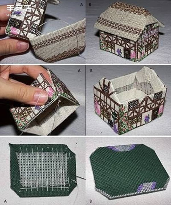 Crochet house model handmade house handicrafts crochet DIY