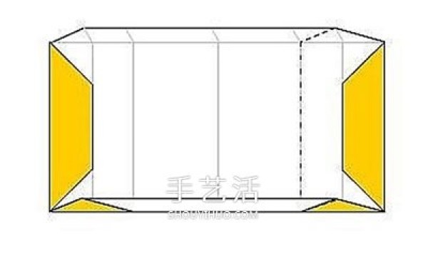 How to fold a square box by hand, square carton origami illustration