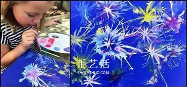 National Day Fireworks Handmade Childrens DIY Gorgeous Fireworks Night Scene