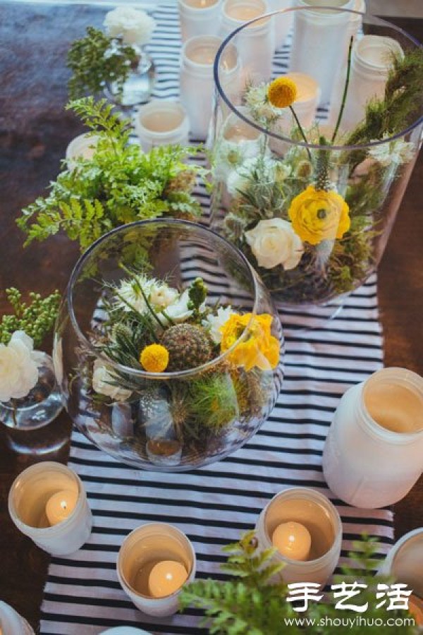 DIY environmentally friendly personalized wedding decoration with succulent plants