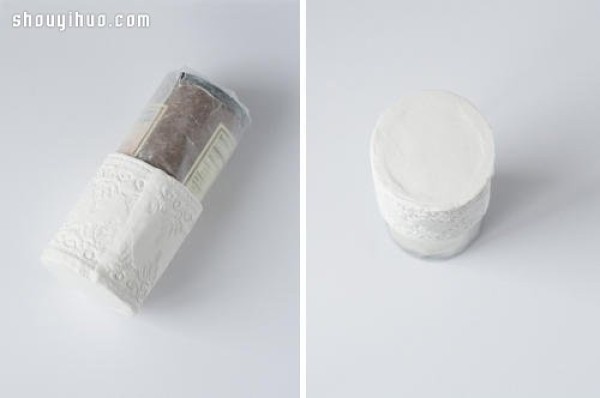 Using paper clay to make your own pure white lace storage tube DIY illustrated tutorial