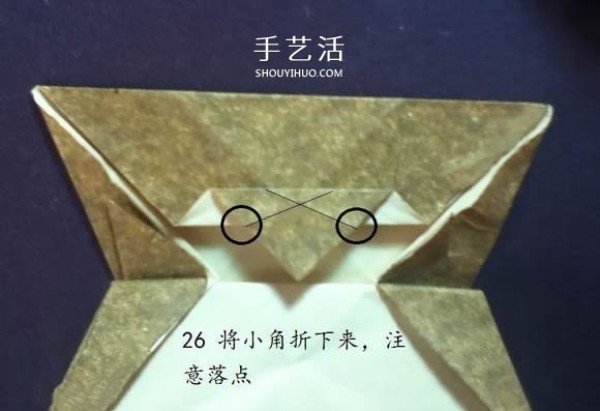 Wear the cat with you! Illustration of the origami method of cat head ring