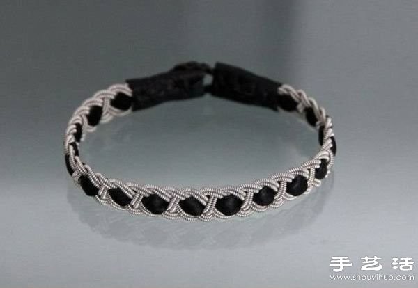 Leather+Metal Chain/Beaded Chain Handmade Classical Braided Bracelet