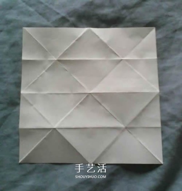 Illustration of the folding method of handmade paper fireworks, step-by-step diagram of the method of origami fireworks