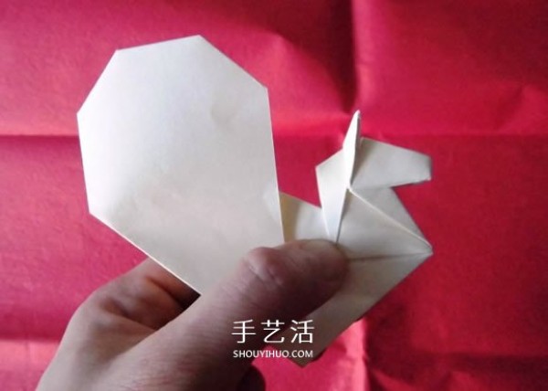 Good luck in the New Year! Illustration of folding method to wish "all your wishes will come true immediately"